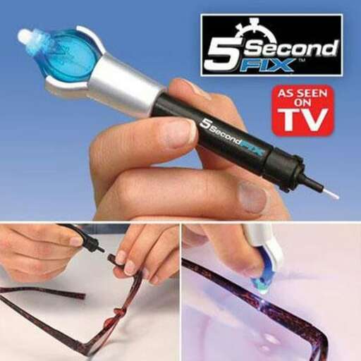 a pair of glasses with a tv remote control.