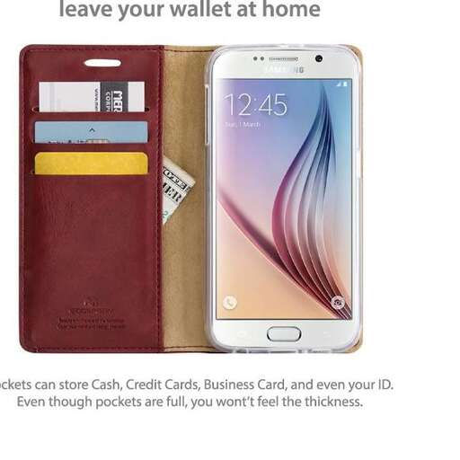 a cell phone with a wallet on it.