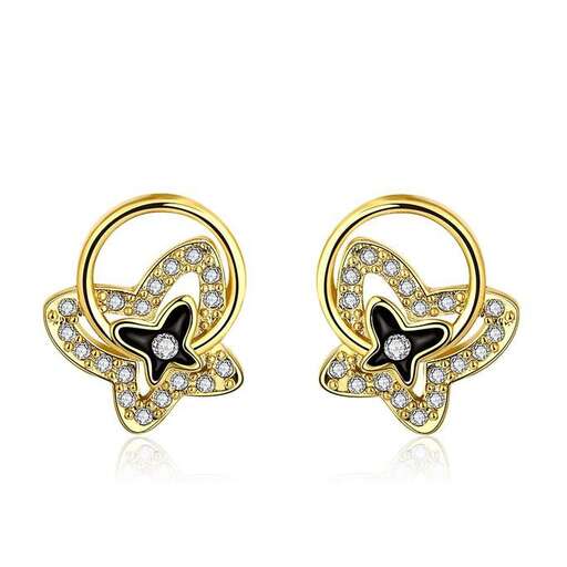 earrings with a floral pattern