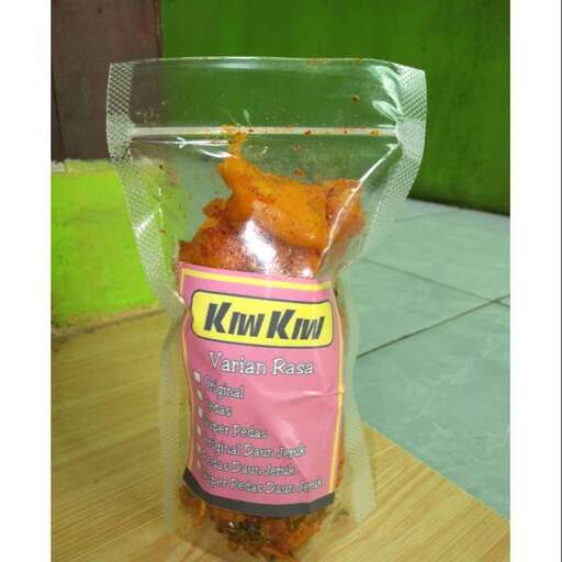 a bag of food that is on a table.