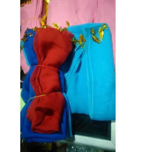 the colorful fabric on the left is a very colorful display.