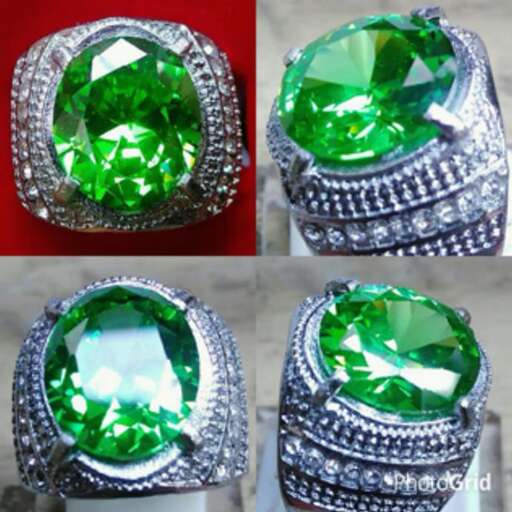 a ring that is made of emeralds
