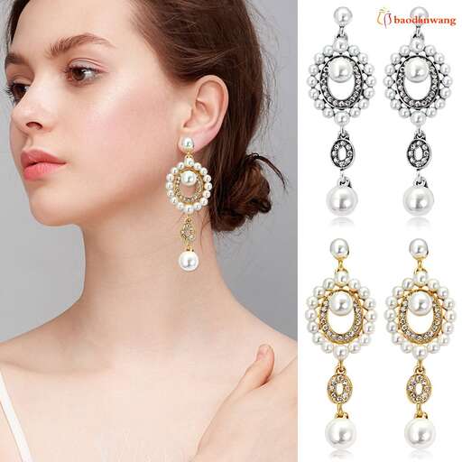 earrings with a pearl and diamond