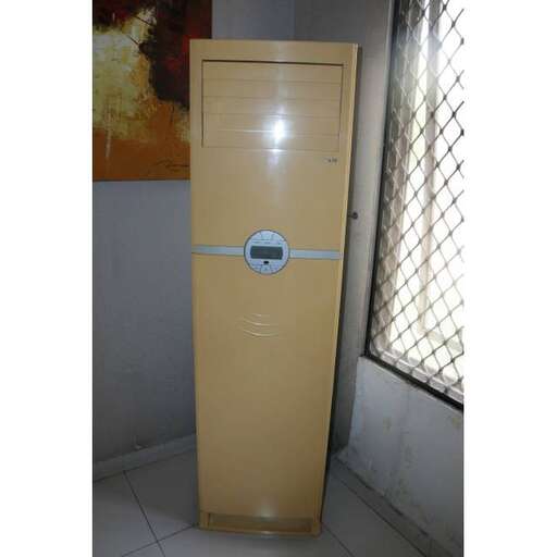 a cabinet with a door open and a window