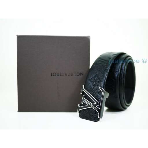 a black leather belt with a black leather strap.