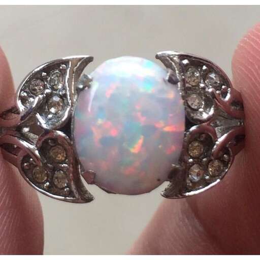 a ring of a sapphire and diamond ring