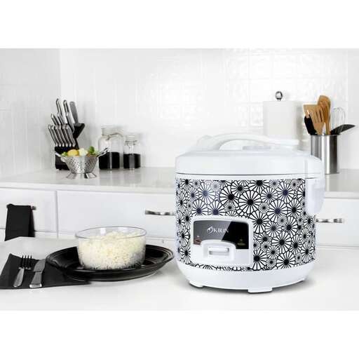 a toaster oven sitting on top of a counter.