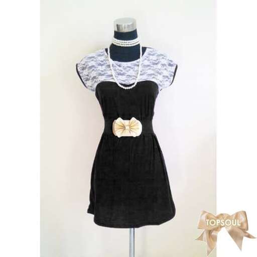 dress with a bow and gold bow
