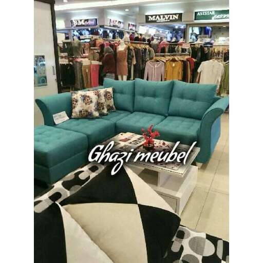 a couch in a store.