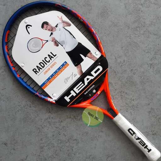 a tennis racket with a picture of a man on it.