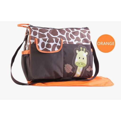 the bag is a large bag with a cute animal print.