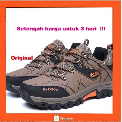 a pair of hiking boots with the words 