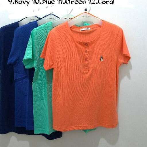 orange shirt in blue