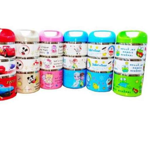 a collection of colorful containers.