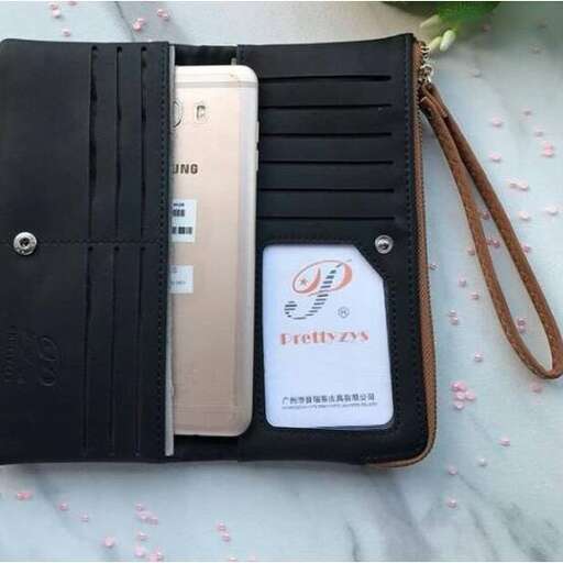 a wallet with a flower in it.
