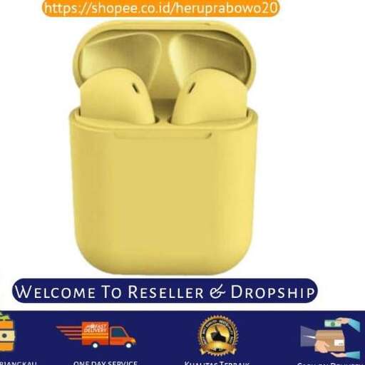 a yellow plastic container with two ears and a pair of headphones in it.