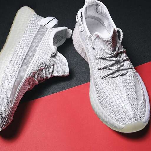 the new shoe is now available in white, grey and pink.