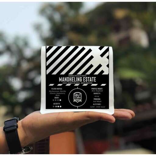 the logo is a square, with a black and white striped background.