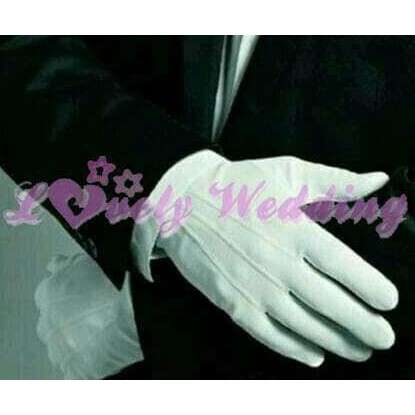 a white glove with a hand in it.