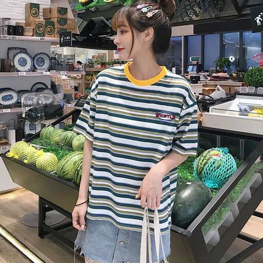 a woman standing in a store