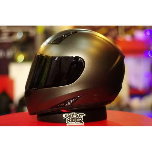 a helmet with a black finish.
