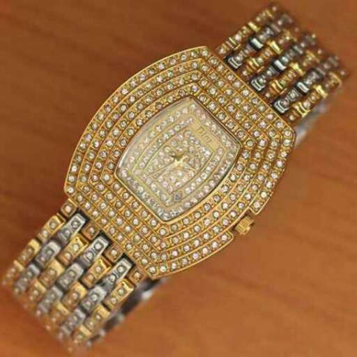 a watch with diamonds and diamonds.