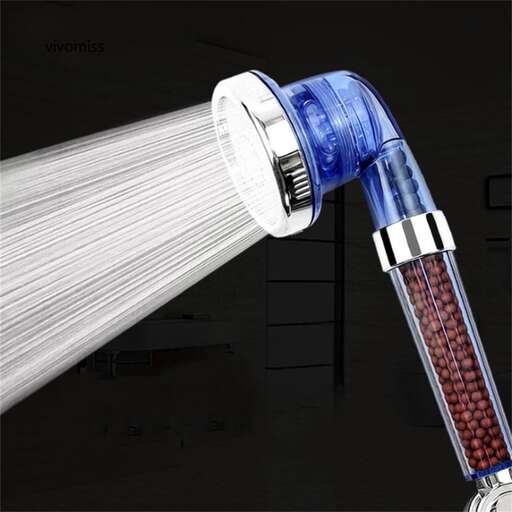 a shower head with a hose running down it.