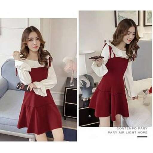 person in a red dress
