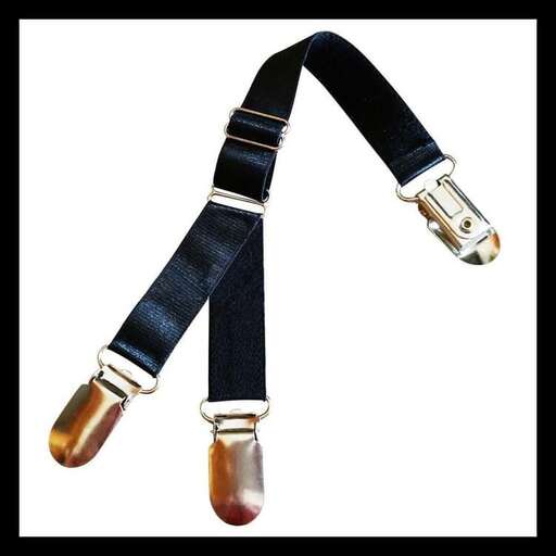 a leather belt with a buckle.