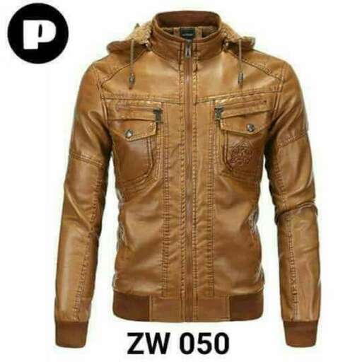 leather jacket with a zipper