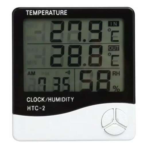 a digital clock with the temperature of a temperature.