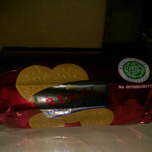 a bag of crackers sitting on a table.