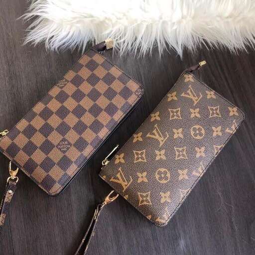 wallet with a zippered pocket.