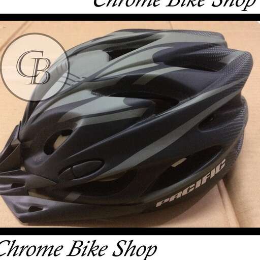 a bike helmet with a logo on it.