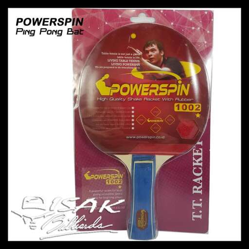 a tennis racket with a blue handle