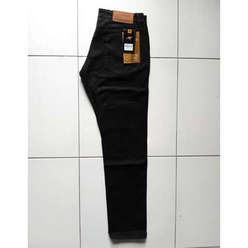 black jeans with a gold buckle