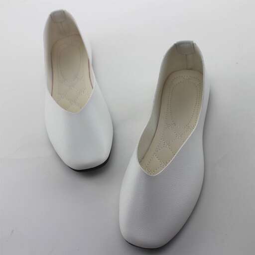a pair of white shoes