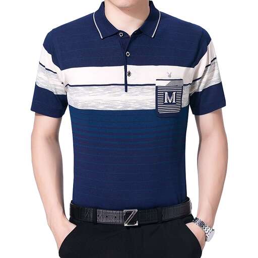 polo shirt with a striped polo shirt