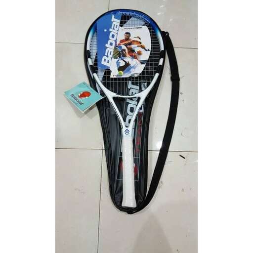 a tennis racket is shown with a picture of a man on it.