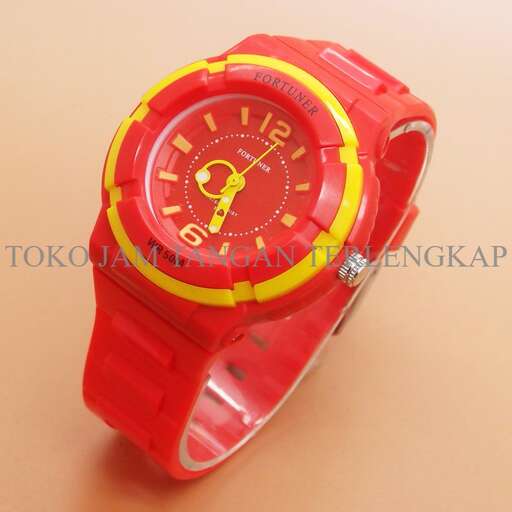 red watch with a yellow face