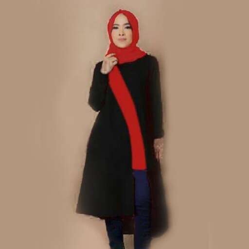 a woman in a black coat