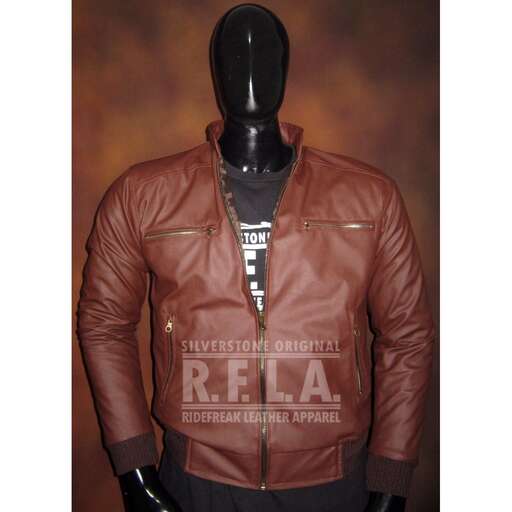 leather jacket with a zipper