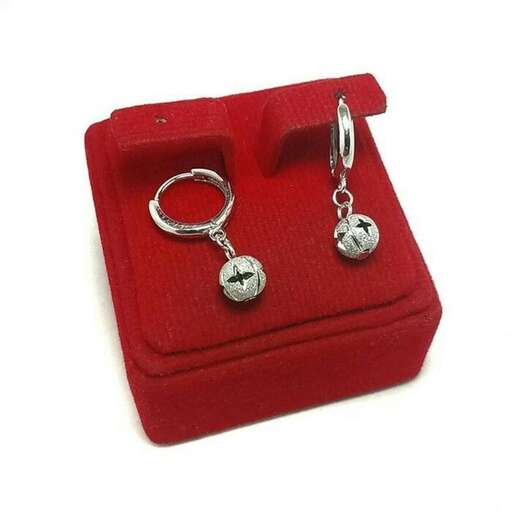 sterling silver earrings with silver plated heart shaped box in the middle.