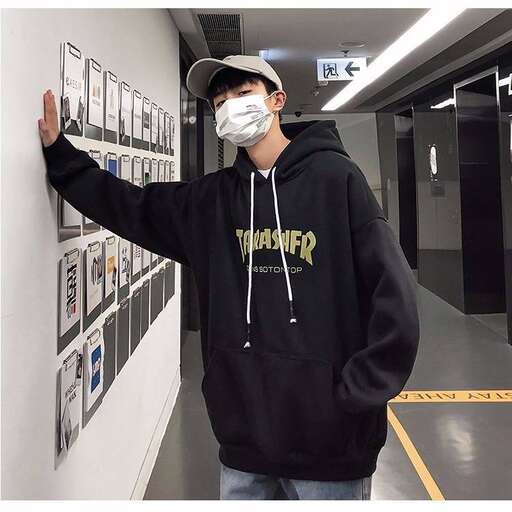 a man wearing a mask and a face mask.