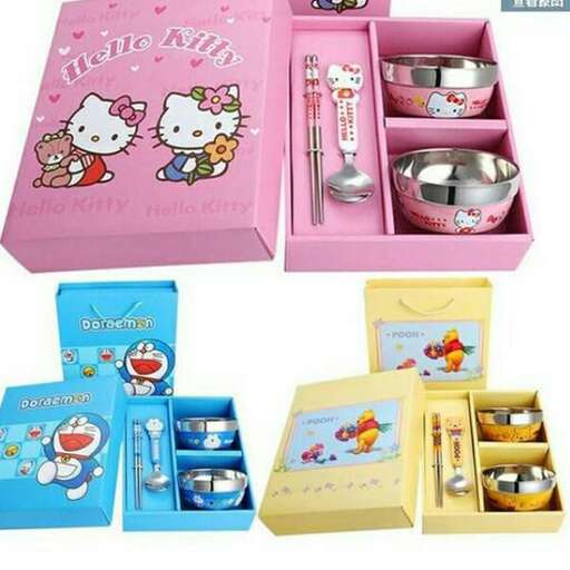 a box of hello kitty toys