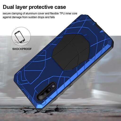 a smart phone case with a blue background.