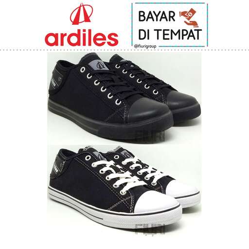 black and white sneaker with a touch of laces.