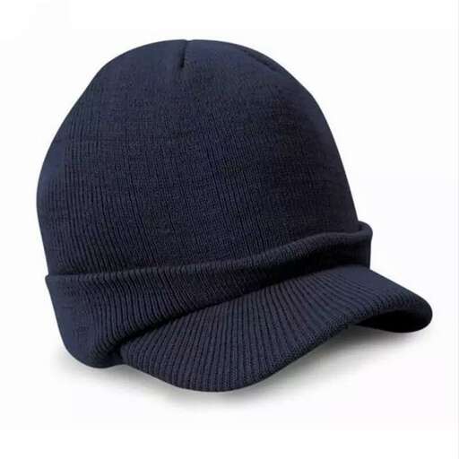 a blue cap with a black cap.
