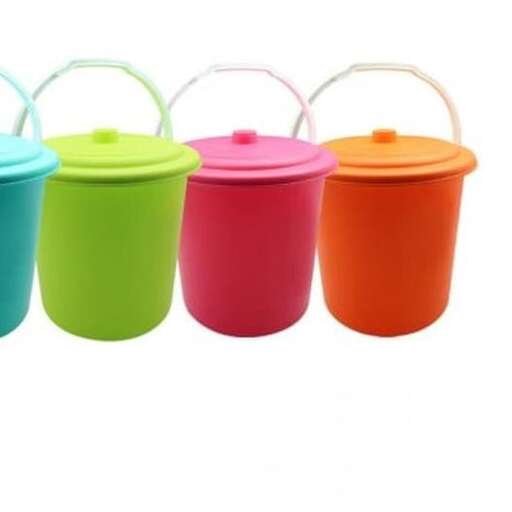 colorful plastic buckets for the kids